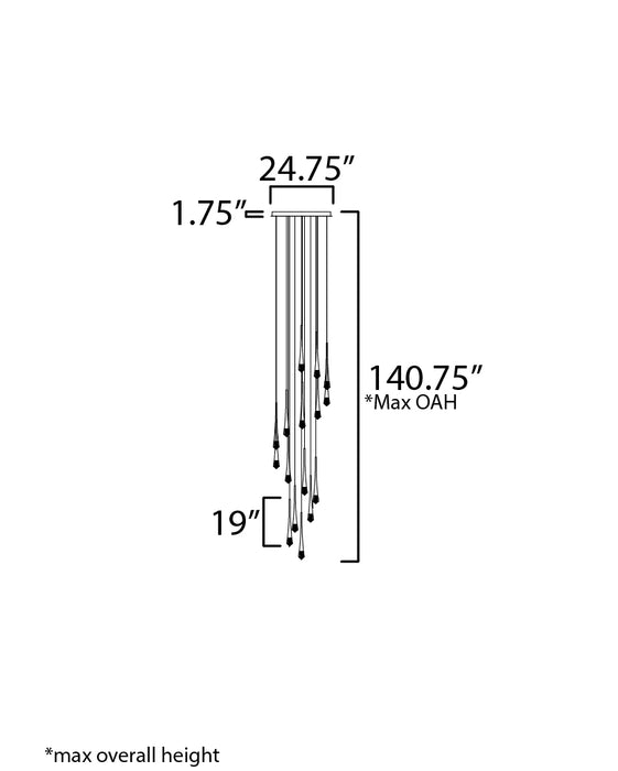ET2 Pierce 16-Light LED Chandelier Model: E24230-122GLD