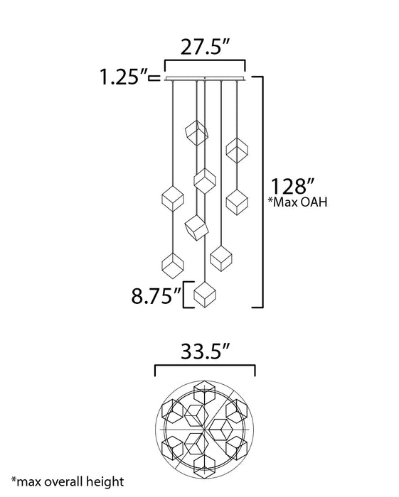 ET2 Ice Cube 9-Light LED Pendant Model: E24689-26FG