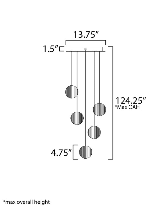 ET2 Pulse 5-Light LED Pendant Model: E24695-75PC