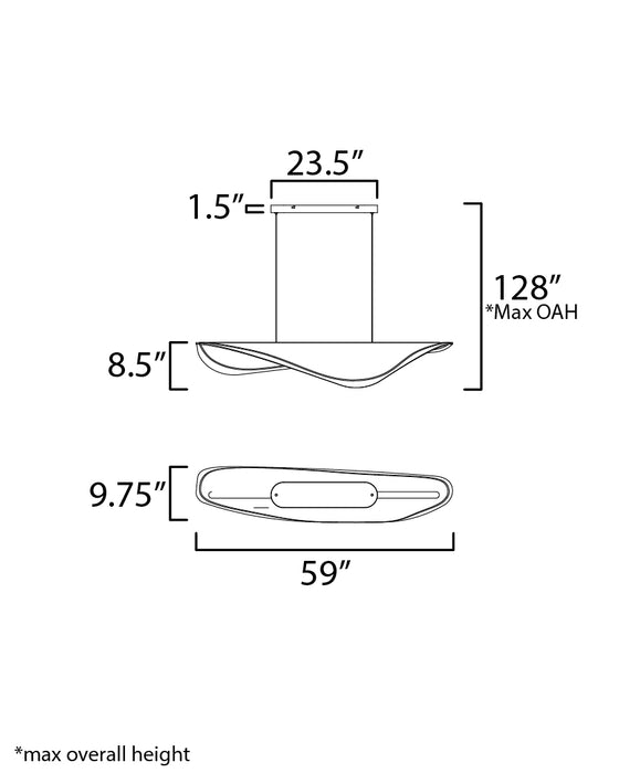 ET2 Manta 59 LED Linear Pendant Model: E24716-144PC