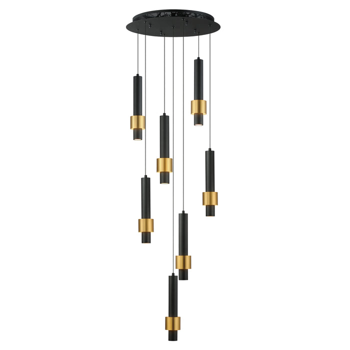 ET2 Reveal 7-Light LED Pendant Model: E24757-BKGLD