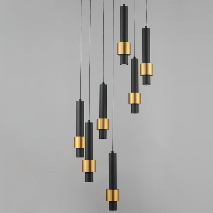 ET2 Reveal 7-Light LED Pendant Model: E24757-BKGLD