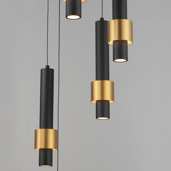 ET2 Reveal 7-Light LED Pendant Model: E24757-BKGLD