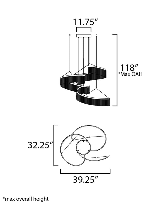 ET2 Sonata 3-Light LED Pendant Model: E24776-133BK