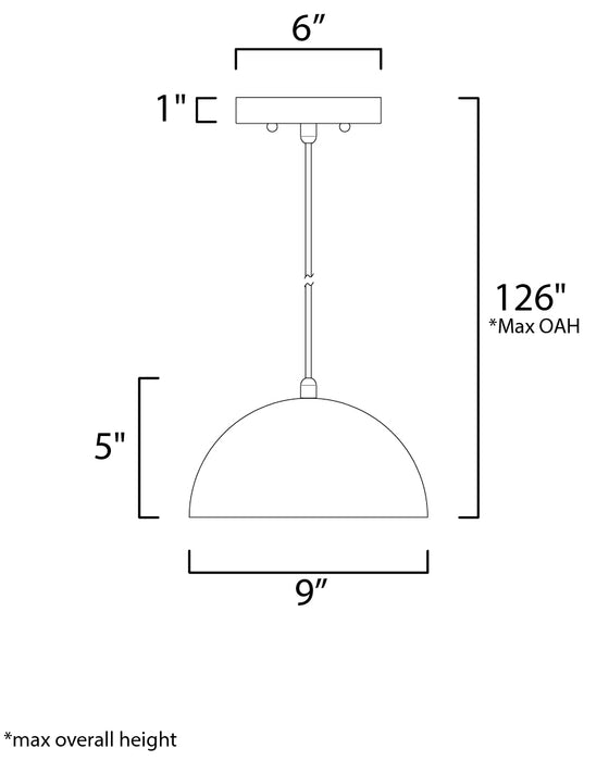 ET2 Hemisphere 1-Light 9 LED Pendant Model: E24900-GBAL