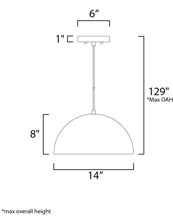 ET2 Hemisphere 1-Light 14 LED Pendant Model: E24902-GBAL