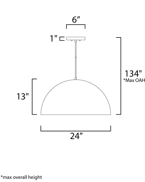 ET2 Hemisphere 1-Light 24 LED Pendant Model: E24904-GWAL