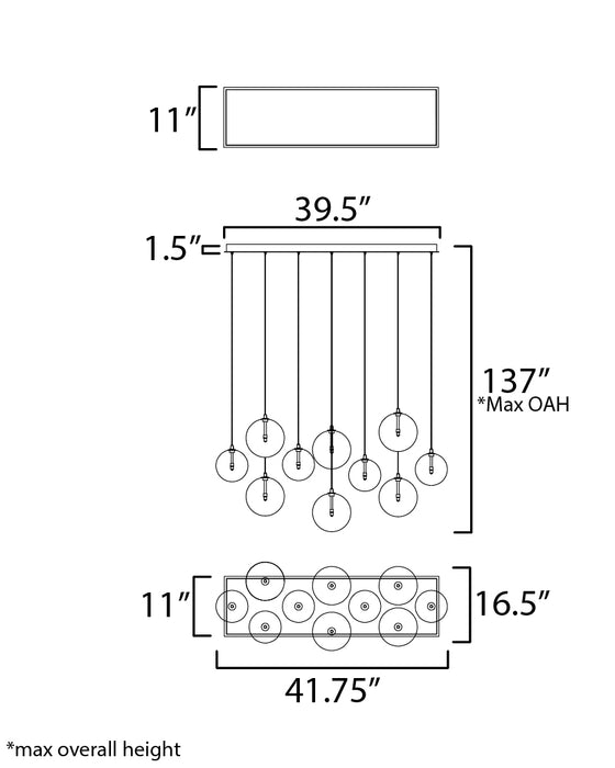 ET2 Global 10-Light LED Pendant Model: E25079-18NAB