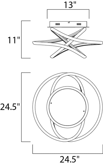 ET2 Twisted LED Flush Mount Model: E30640-MW