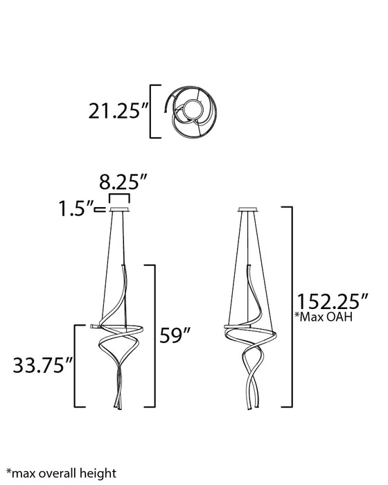 ET2 Serpentine 60 Vertical Pendant Model: E30667-BK