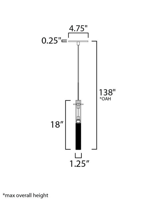 ET2 Pipette 18 1-Light LED Pendant Model: E31092-93PC