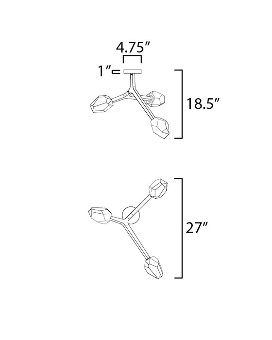 ET2 Blossom 3-Light LED Flush Mount Model: E32790-93BK