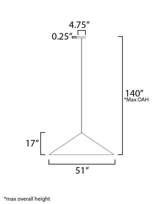 ET2 Pitch 51 LED Pendant Model: E34508-BK
