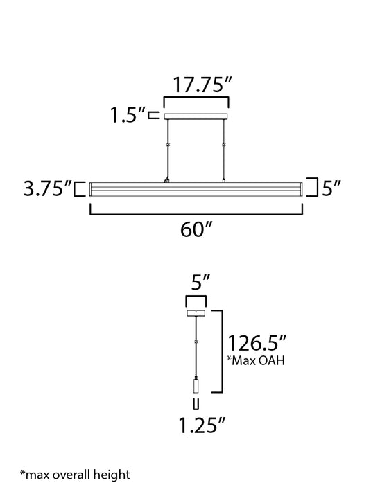 ET2 Crossbar 60 LED Pendant Wiz Color Model: E36106-BK