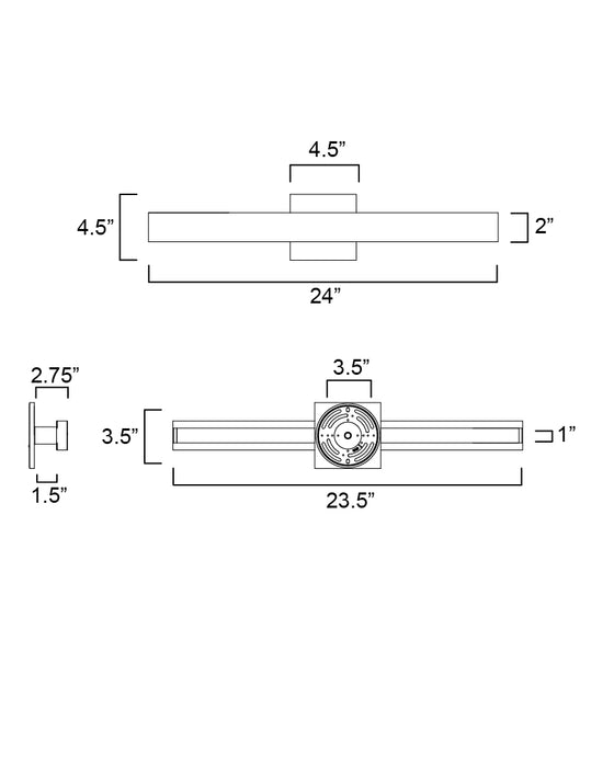 ET2 Alumilux: Line 5CCT 24 LED Outdoor Wall Sconce Model: E42342-WT