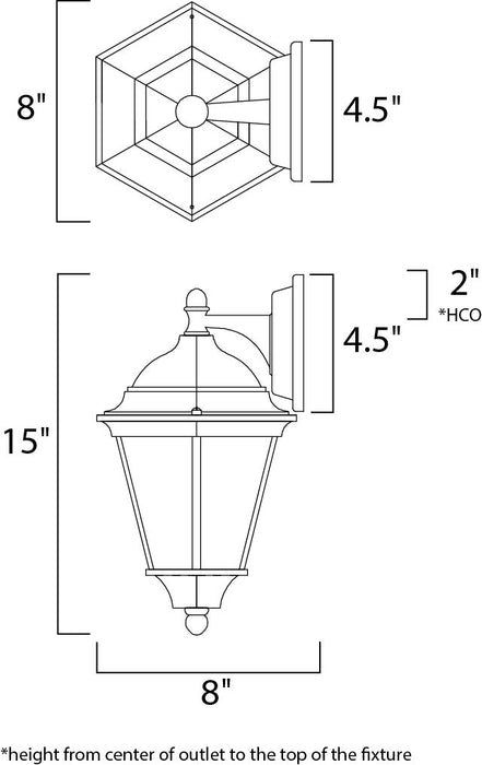 Maxim Westlake Cast 1-Light Outdoor Wall Lantern Model: 1000BK