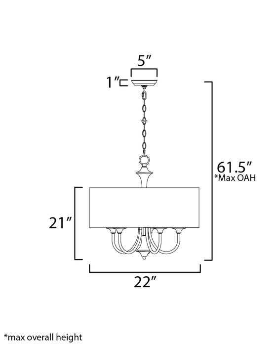 Maxim Bongo 5-Light Pendant Model: 10015OMOI