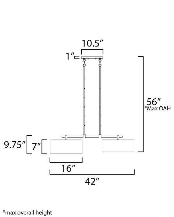 Maxim Bongo 2-Light Pendant Model: 10016WLSN