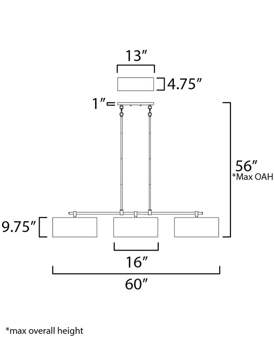 Maxim Bongo 3-Light Pendant Model: 10017OMNAB