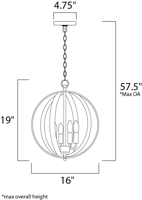 Maxim Provident 4-Light Chandelier Model: 10031BK