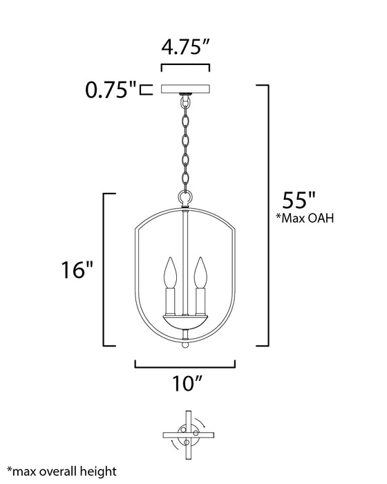 Maxim Provident 3-Light Chandelier Model: 10033BK