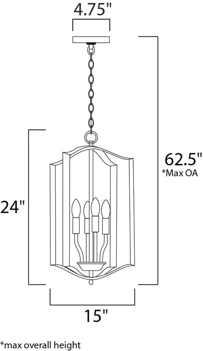 Maxim Provident 4-Light Chandelier Model: 10036BK