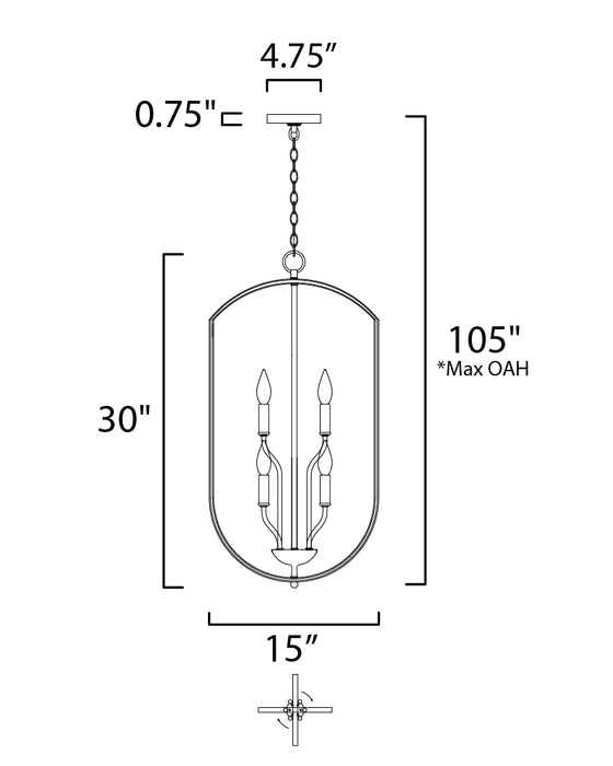 Maxim Provident 6-Light Chandelier Model: 10039SN