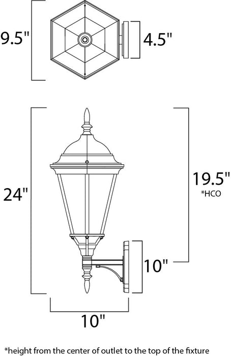 Maxim Westlake Cast 1-Light Outdoor Wall Lantern Model: 1003WT