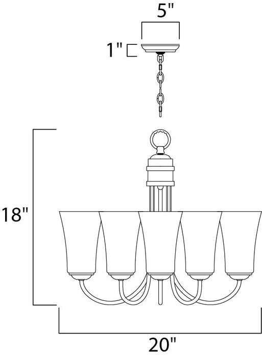 Maxim Logan 5-Light Chandelier Model: 10045FTSN