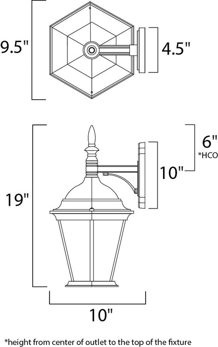 Maxim Westlake Cast 1-Light Outdoor Wall Lantern Model: 1004BK