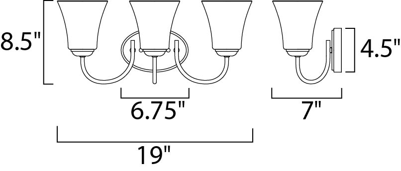 Maxim Logan 3-Light Bath Vanity Model: 10053FTOI