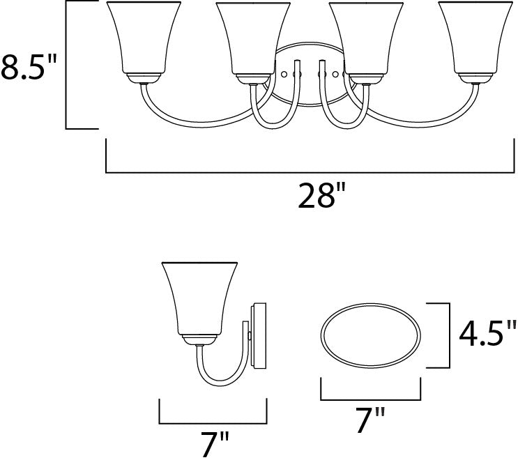 Maxim Logan 4-Light Bath Vanity Model: 10054FTSN