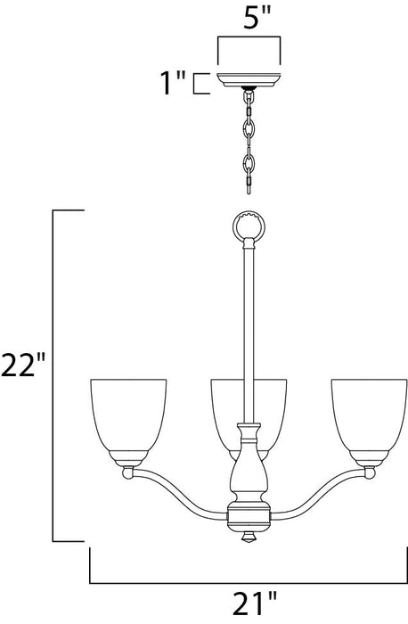 Maxim Stefan 3-Light Chandelier Model: 10064FTSN