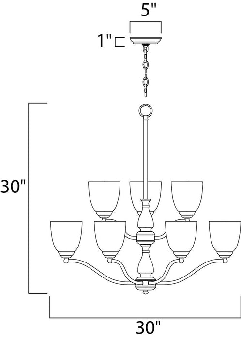 Maxim Stefan 9-Light Chandelier Model: 10066FTSN