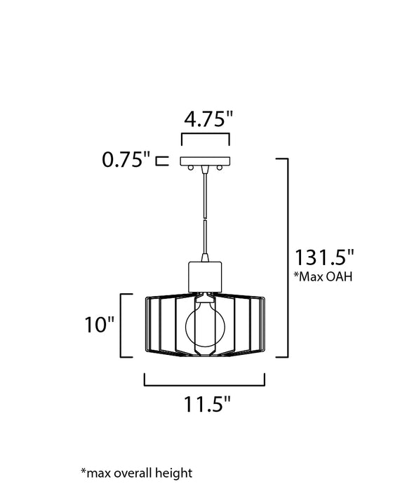 Maxim Bjorn 1-Light Mini Pendent Model: 10068BKNWD