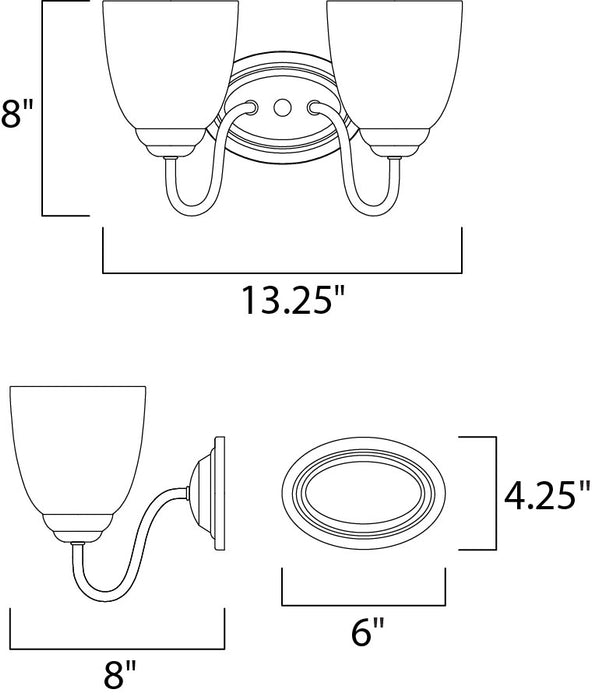 Maxim Stefan 2-Light Bath Vanity Model: 10072FTBK