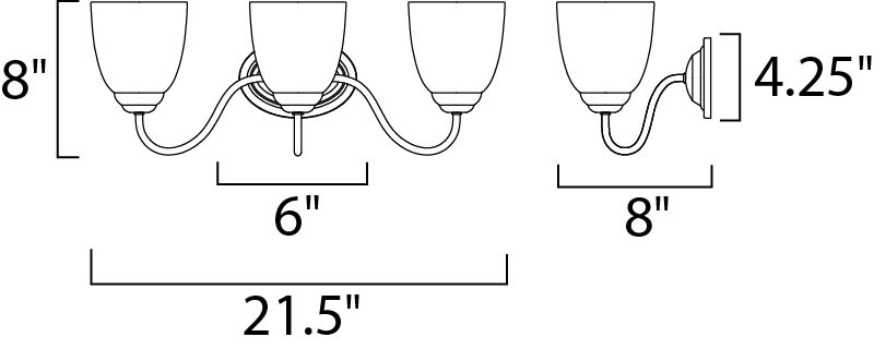 Maxim Stefan 3-Light Bath Vanity Model: 10073FTBK