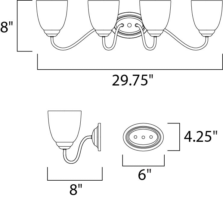 Maxim Stefan 4-Light Bath Vanity Model: 10074FTBK