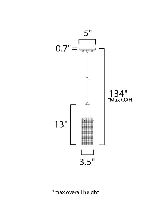 Maxim Perf 1-Light Mini Pendant Model: 10081BKSBR