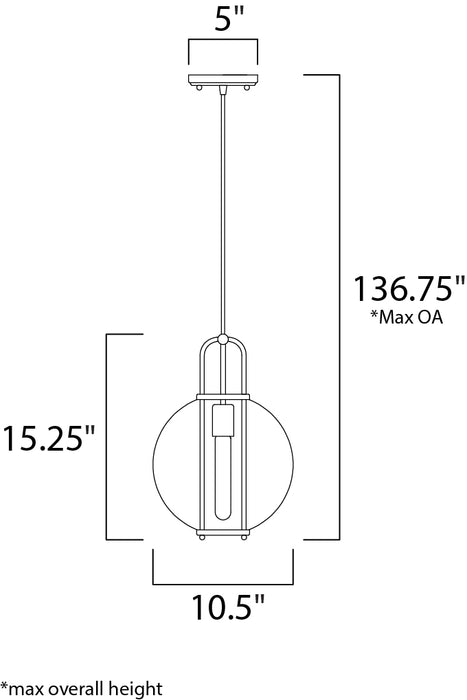 Maxim Minaret 1-Light Pendant Model: 10084MSKPN