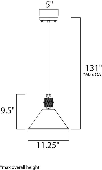 Maxim Tucson 1-Light Pendant Model: 10089OIWWD