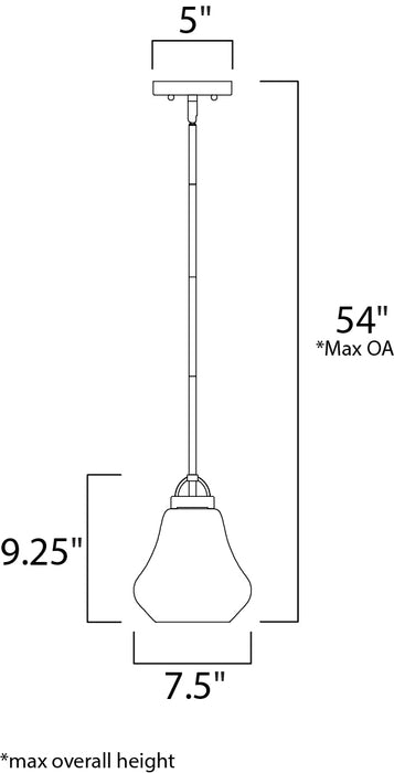 Maxim Dianne 1-Light Pendant Model: 10091HMOI