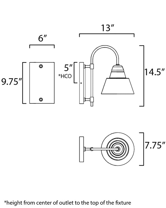 Maxim Shoreline 1-Light Outdoor Wall Sconce Model: 10103BK