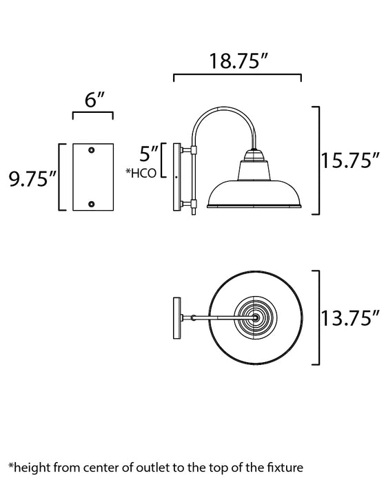 Maxim Industrial 1-Light Outdoor Wall Sconce Model: 10118WTBK