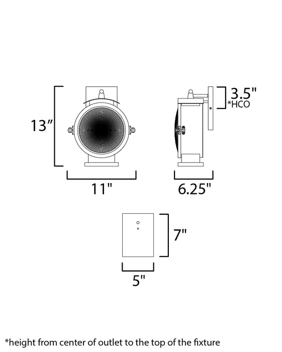 Maxim Portside 1-Light Outdoor Wall Sconce Model: 10181OIAB