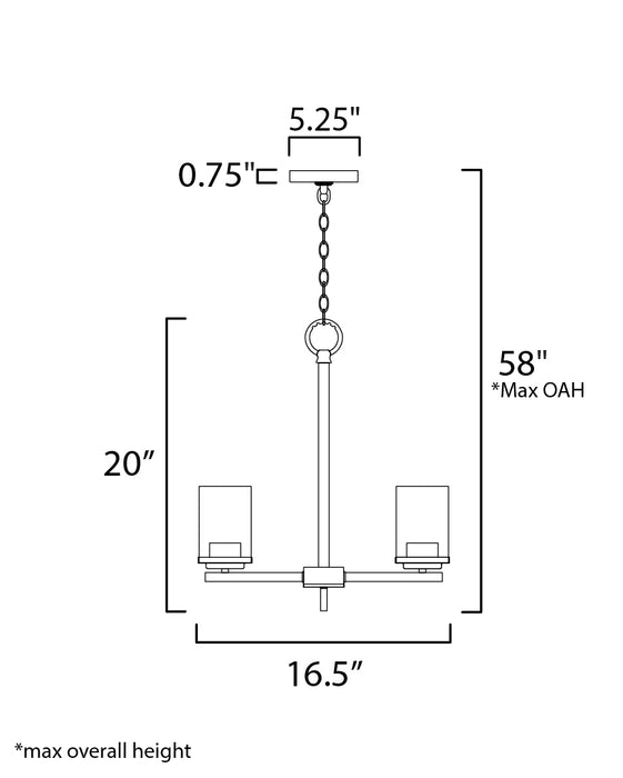 Maxim Corona 3-Light Chandelier Model: 10203FTSN