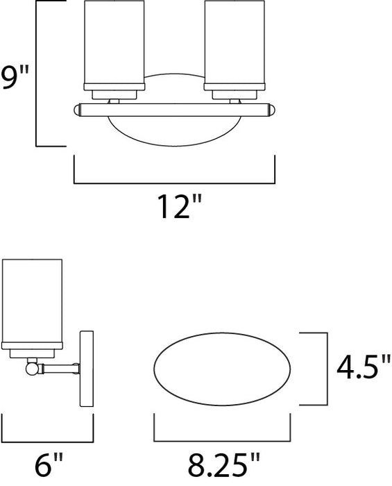 Maxim Corona 2-Light Bath Vanity Model: 10212FTPC