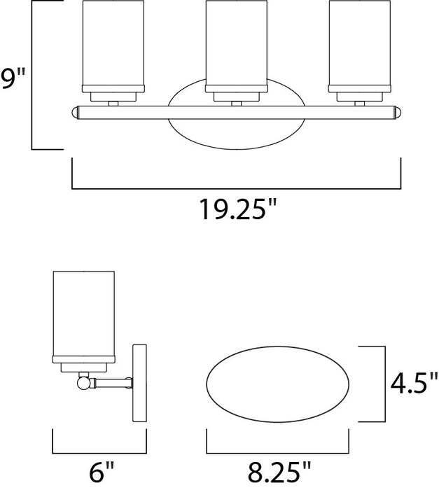 Maxim Corona 3-Light Bath Vanity Model: 10213FTOI