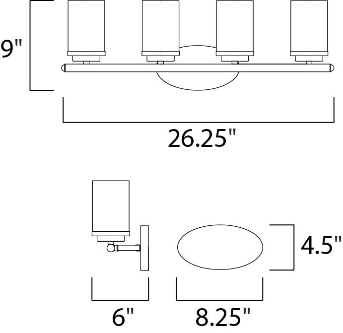 Maxim Corona 4-Light Bath Vanity Model: 10214CLSN