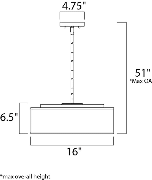 Maxim Prime 16 LED Pendant Model: 10224GCOI